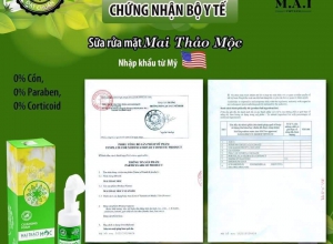 Giấy Chứng Nhận Sữa Rửa Mặt Mai Thảo Mộc